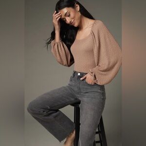 Ethel Puff Sleeve Textured Knit Bodysuit